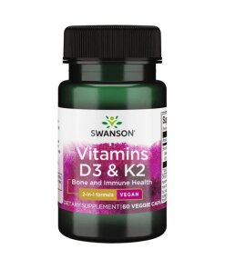Swanson - Vitamins D3 & K2 - 60 vcaps