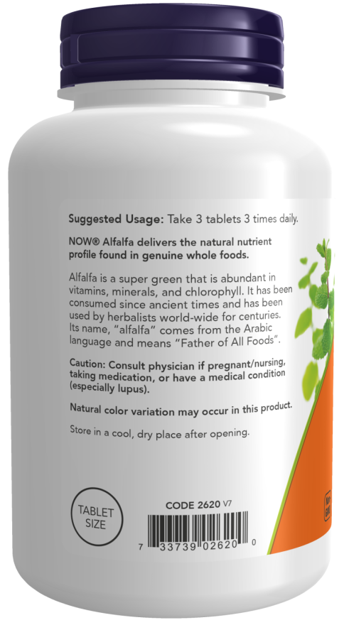 NOW Foods - Αλφάλφα 650mg, 500 δισκία - Image 3