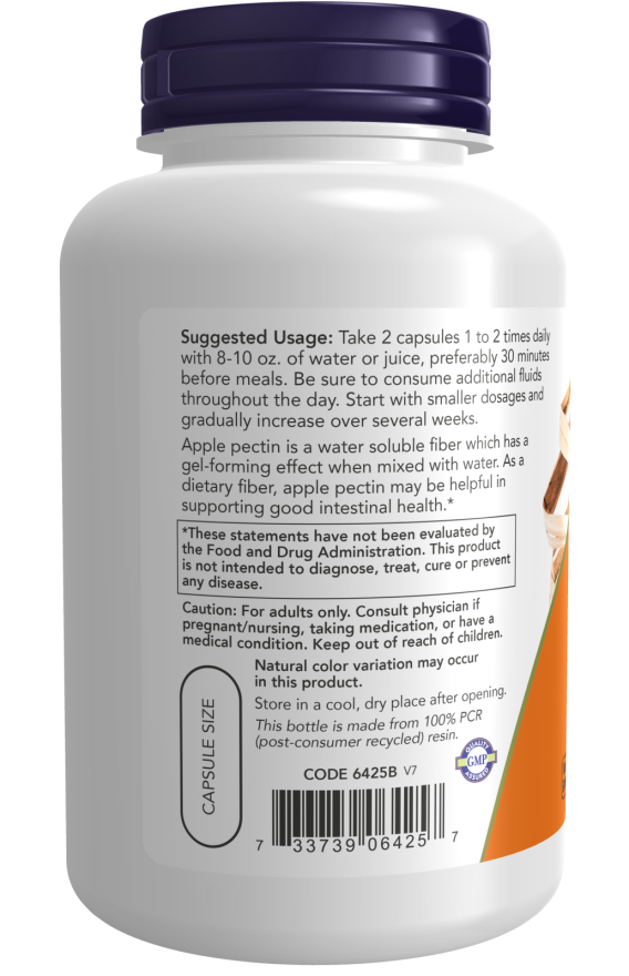 NOW Foods - Πηκτίνη Μήλου 700mg, 120 κάψουλες - Image 3