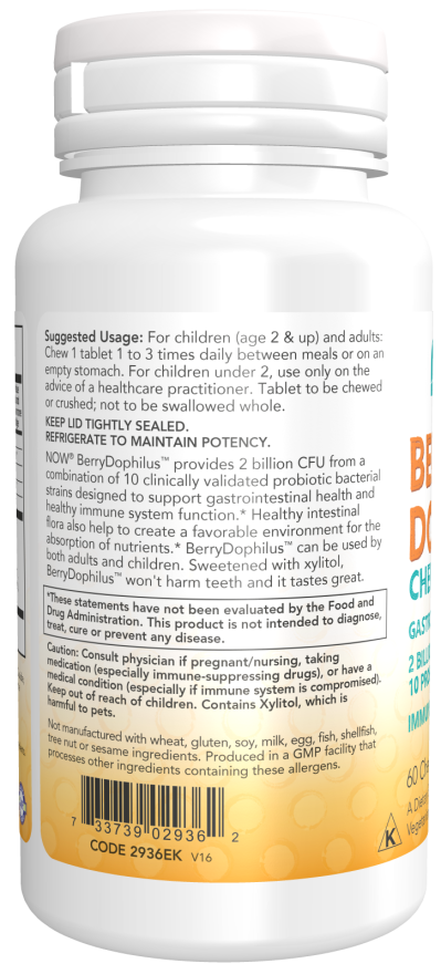 NOW Foods - BerryDophilus για Παιδιά, Μασώμενα Δισκία - 60 δισκία - Image 3