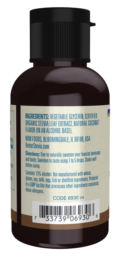 NOW Foods - Υγρή Στέβια με Γεύση Καρύδας 59 ml - Image 3