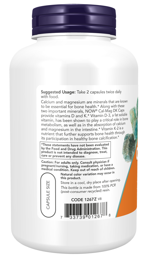 NOW Foods - Ασβέτιο-Μαγνήσιο DK 180 κάψουλες - Image 3