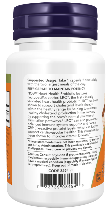 NOW Foods - Clinical Heart Health Probiotic - 60 vcaps - Image 3