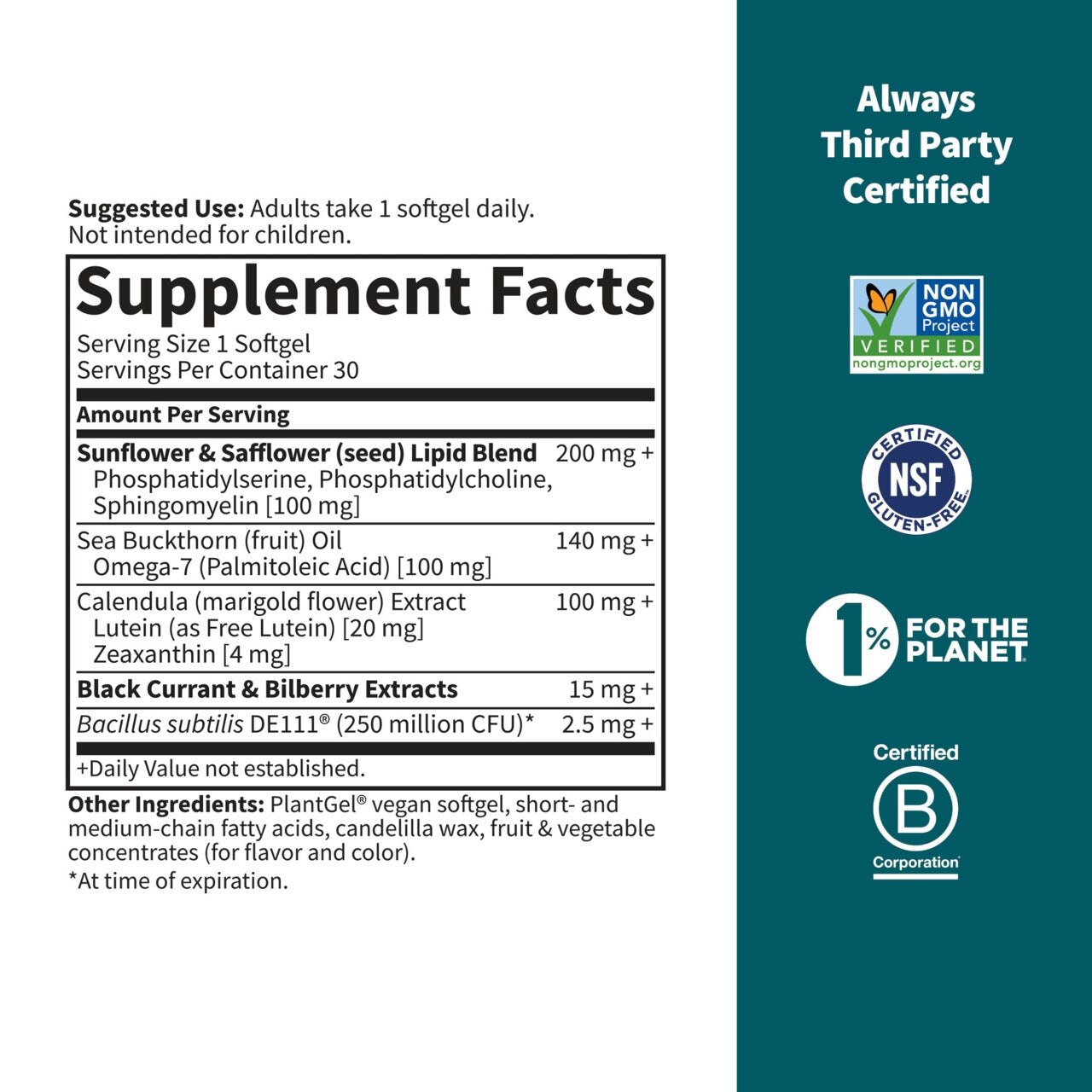 Garden of Life - Φυτικά Κάψουλες για την Υγεία των Ματιών, 30 Vegan Softgels - Image 2