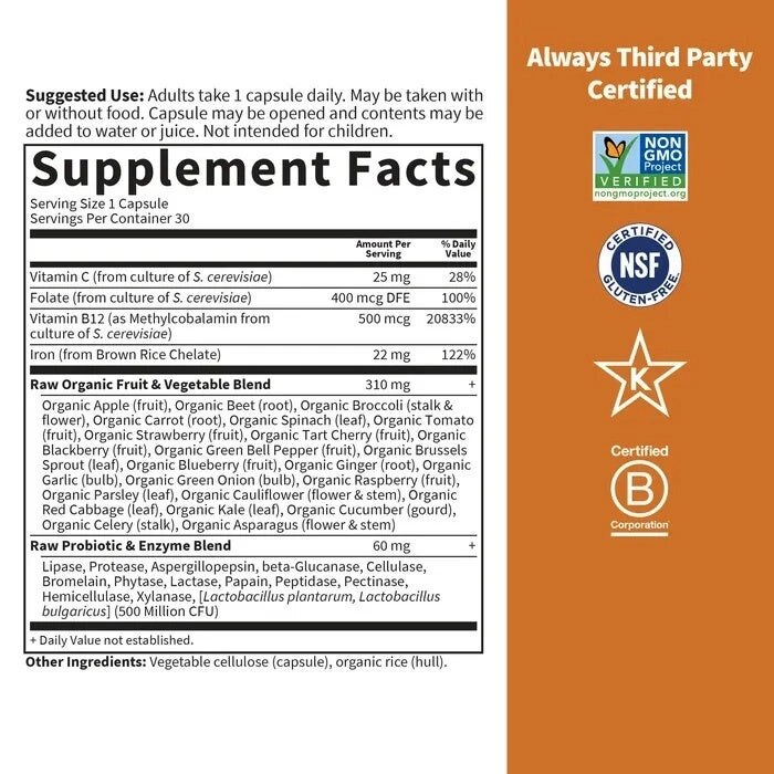 Have af Livet - Κώδικας Βιταμίνης Ωμός Σίδηρος - 30 φυτικές κάψουλες - Image 2