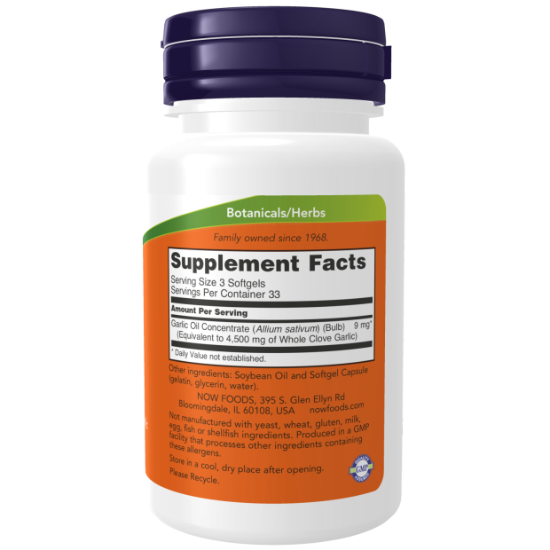 NOW Foods - Έλαιο Σκόρδου 1500mg, 250 μαλακές κάψουλες - Image 2