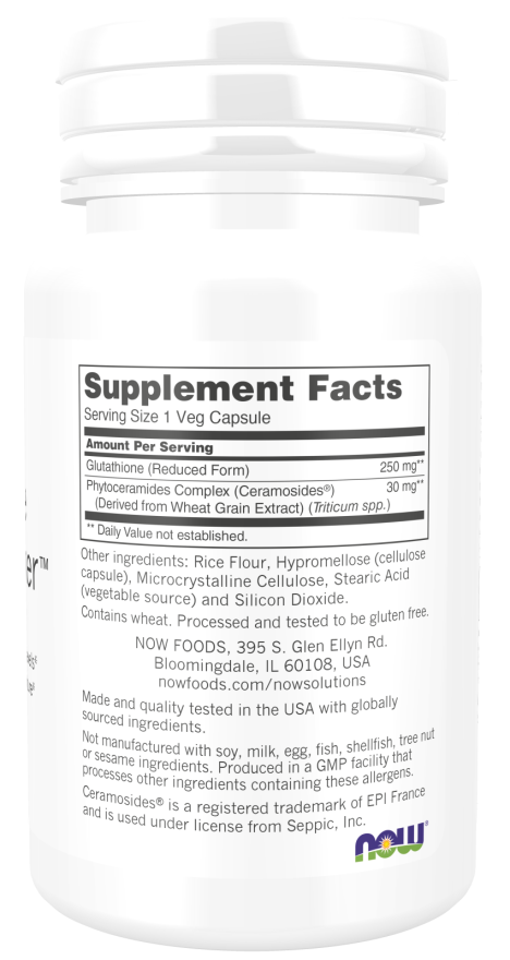 NOW Foods - Γλουταθειόνη Αναζωογονητικό με Ceramosides, 30 κάψουλες - Image 2