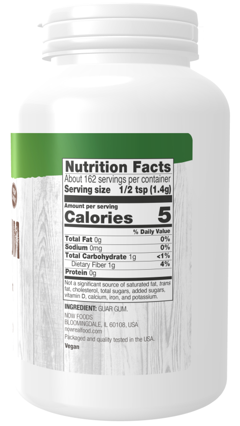 NOW Foods - Κόμμι Guar, Καθαρή Σκόνη 227g - Image 2