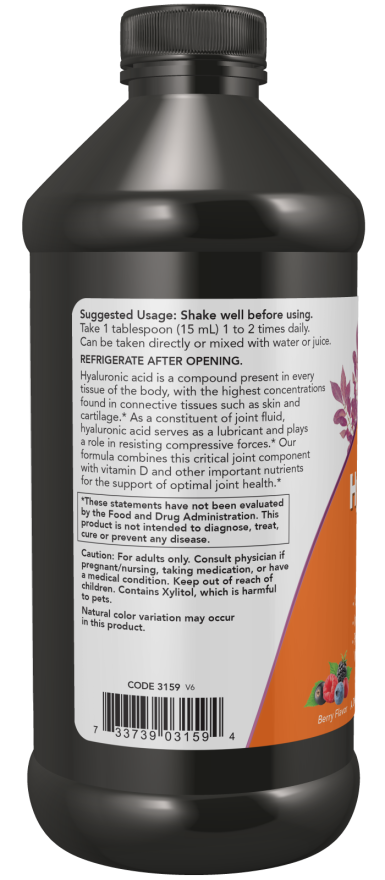 NOW Foods - Υγρό Υαλουρονικό Οξύ 473 ml - Image 3