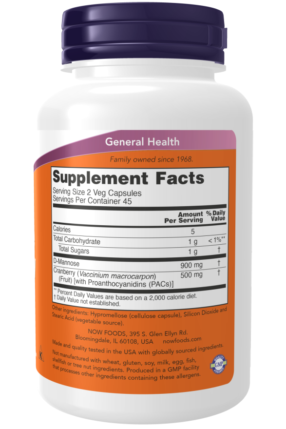 NOW Foods - Μαννόζη με Κράνμπερι 90 κάψουλες - Image 2