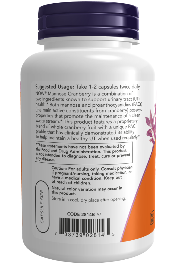 NOW Foods - Μαννόζη με Κράνμπερι 90 κάψουλες - Image 3