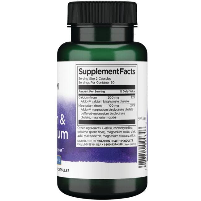 Swanson - Ασβέστιο & Μαγνήσιο Albion 60 κάψουλες - Image 2
