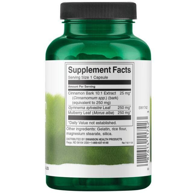 Swanson - Σύμπλεγμα Κανέλας, Γκυμνέμα και Μούρου 120 κάψουλες - Image 3