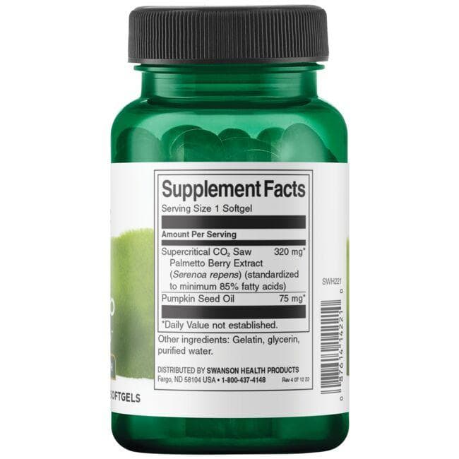 Swanson - Εκχύλισμα Saw Palmetto 320 mg, 60 κάψουλες - Image 2