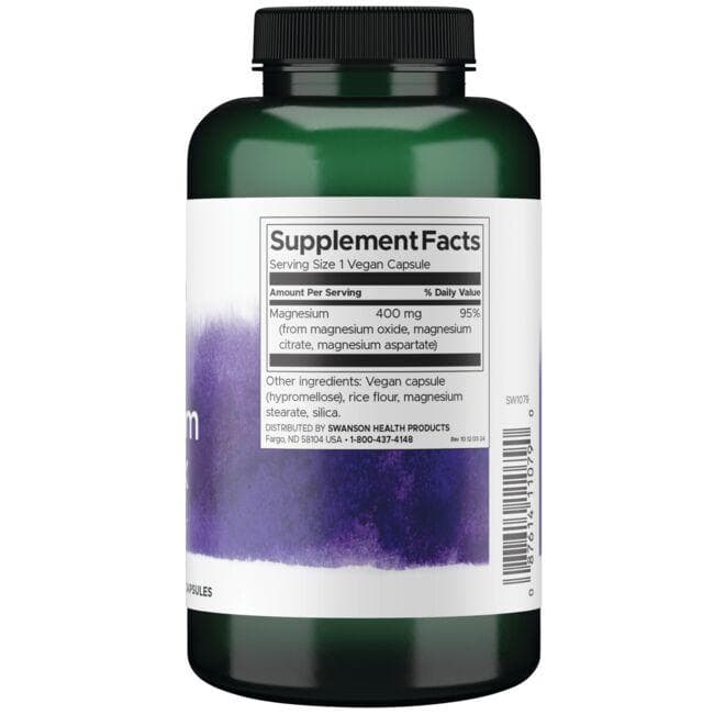 Swanson - Τριπλό Σύμπλεγμα Μαγνησίου 400 mg - 300 κάψουλες - Image 2
